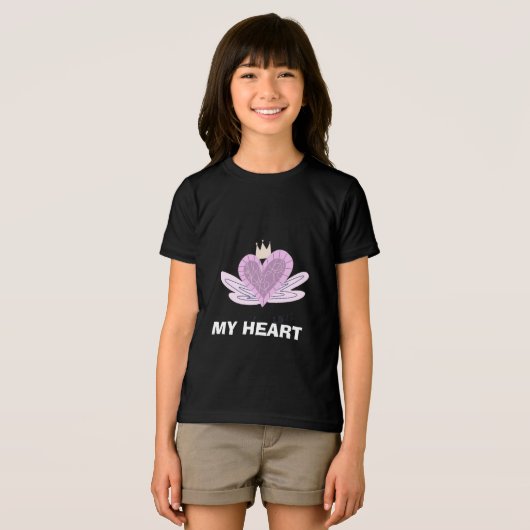 KINDER MY Heart zwart cadeau tshirt (Voorkant volledig)