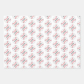 Kinder naam Baseball Ball Pattern Birthday Wrappin Inpakpapier Vel (Voorkant 3)