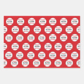Kinder naam Baseball Ball Pattern Birthday Wrappin Inpakpapier Vel (Voorkant)