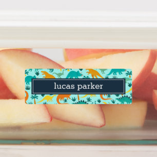 Kinder naam Cute Colorful Dinosaur Pattern Labels
