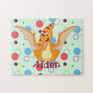 Kinder naam Dinosaur Puzzle Learning Activity Legpuzzel