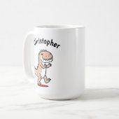 Kinder naam Funny Dinosaur Koffiemok (Voorkant links)