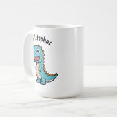 Kinder naam Funny Dinosaur Koffiemok (Voorkant links)