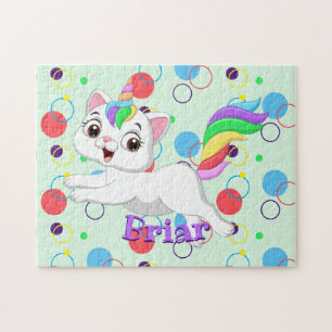 Kinder naam Happy Kittycorn Puzzle-leeractiviteit Legpuzzel