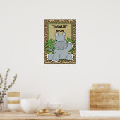 Kinder naam Hippo Poster (Keuken)