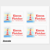 Kinder naam ID vuurtoren stickers (Vel)
