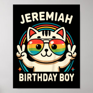 Kinder naam Jeremiah Birthday Boy Cat Poster