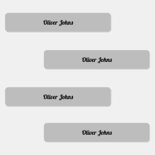 Kinder naam Label School Grey Zwart Custom