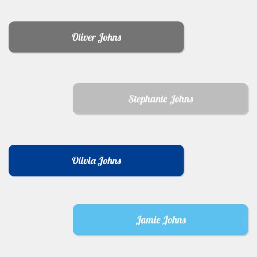 Kinder naam label school grijs blauw kleur code co (Groep)