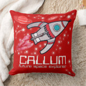 Kinder naam Raketruimteverkenner rode kussen (Deken)