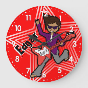 Kinder naam rockstar guitar boy rode klok