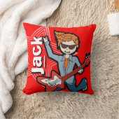 Kinder naam rockstar guitar jongen heldere rode ku kussen (Deken)