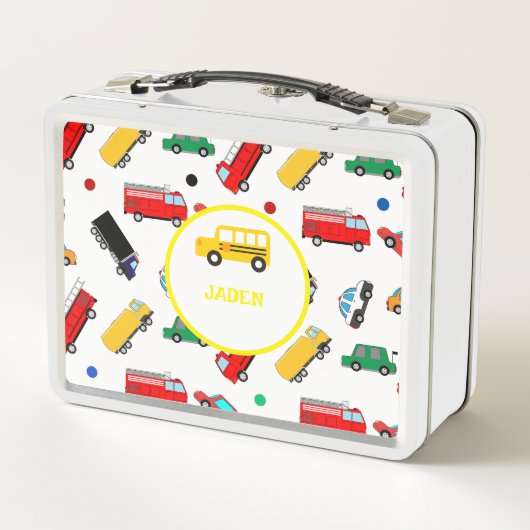 Kinder naam rugzak auto race terug naar school (Achterkant)