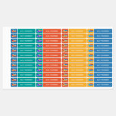 Kinder naam van Cute Colorful Trains Labels (Vel)