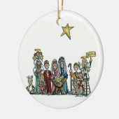 kinder nativiteitsscène keramisch ornament (Links)