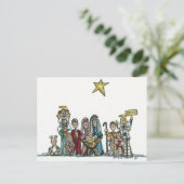 kinder nativityscène briefkaart (Staand voorkant)