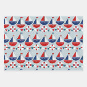 Kinder Nautisch Patroon Inpakpapier Vel (Voorkant)