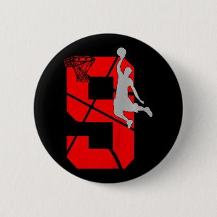 Kinder negende Basketball Birthday PartyThema Ronde Button 5,7 Cm