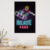 Kinder Neon Skateboarder Poster (Keuken)