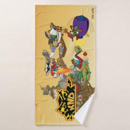 Kinder next-door gevechtsstations! Wasdoekje Badhanddoek