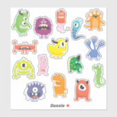 Kinder, niet eng gedempte verklikkermonsters sticker (Vel)
