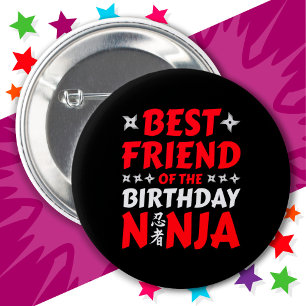 Kinder Ninja Party Karate Beste Vriend Verjaardag  Ronde Button 5,7 Cm