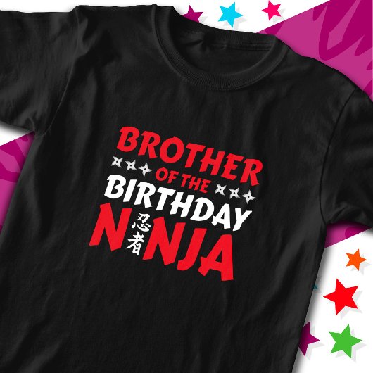 Kinder Ninja Party Karate Broer van Verjaardag Nin T-shirt