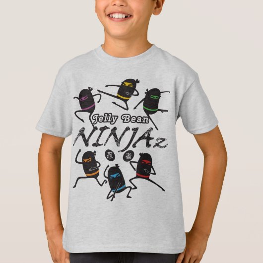 Kinder Ninja T-Shirt : Jelly Bean Ninjaz (Voorkant)