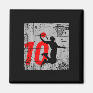 Kinder noodlijdende 10-jarige 10e basketbalgeboort magneet