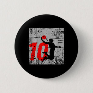 Kinder noodlijdende 12-jarige 12e basketbalgeboort ronde button 5,7 cm