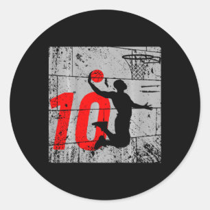 Kinder noodlijdende 12-jarige 12e basketbalgeboort ronde sticker