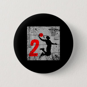 Kinder noodlijdende 2-jarige 2e Bysketbyll-verjaar Ronde Button 5,7 Cm
