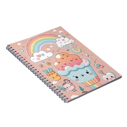 Kinder Notitieboek Cool Pattern met Cupcake & Rain (Rechterzijde)