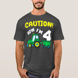 Kinder nu im 4 Tractor 4th Birthday Farmer Boy 4 T-shirt