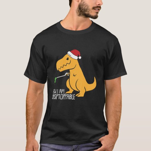 Kinder nu Im onstopbaar Rex-kerstdinosaurusjongen T-shirt (Voorkant)