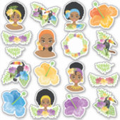 Kinder Nubische Princesses Sticker (Voorkant)