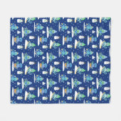 Kinder octopus wintersport grappig dier fleece deken (Voorkant (Horizontaal))