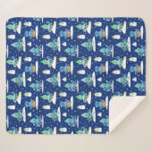 Kinder octopus wintersport grappig dier sherpa deken (Voorkant (horizontaal))