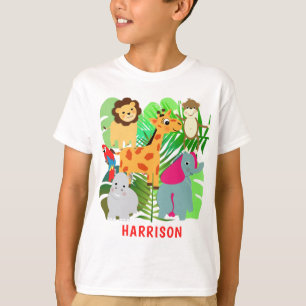 Kinder Oerwoud Safari Cartoon T-shirt