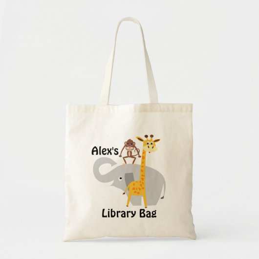 Kinder Oerwouden Dierenbibliotheek Canvas tas (Voorkant)