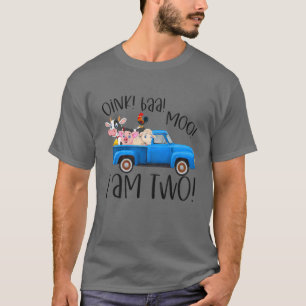 Kinder Oink Baa Moo I am Two Farm Animals Blue Tru T-shirt