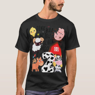 Kinder Oink Baa Neigh Cluck Moo Ik ben 2 Farmer 2n T-shirt