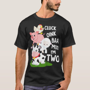 Kinder Oink Baa Neigh Cluck Moo Im Twee 2e Verjaar T-shirt