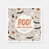 Kinder oktober Spooky Halloween Herfst Boo Servet (Voorkant)