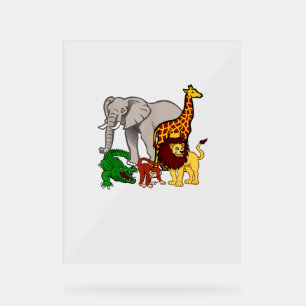 Kinder olifant Giraffe jongens meisjes Lion Zoo Al Acryl Bord
