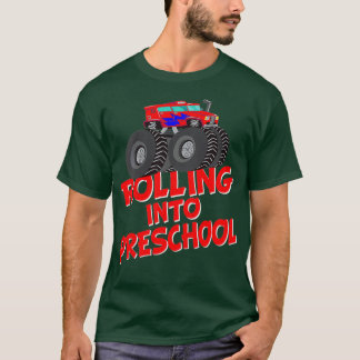 Kinder omloop naar voorschoolse monster vrachtwage t-shirt