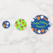 Kinder ongeval bij sportpartij confetti (Achterkanten)