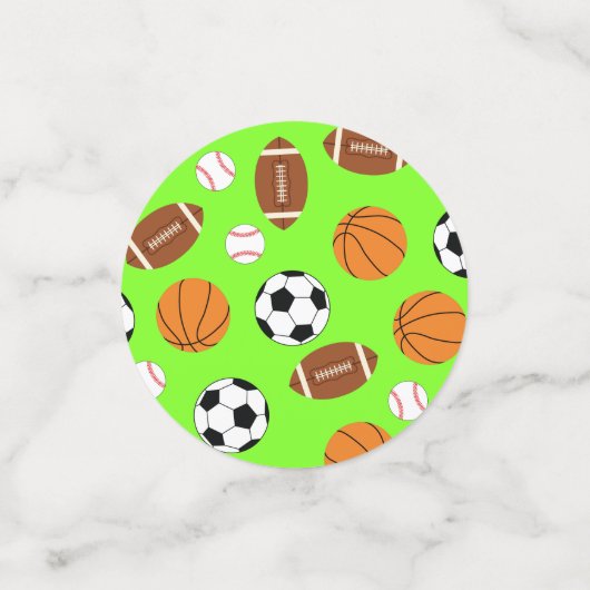 Kinder ongeval bij sportpartij confetti (Kleine voorkant)