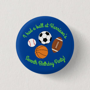 Kinder ongeval bij sportpartij ronde button 3,2 cm