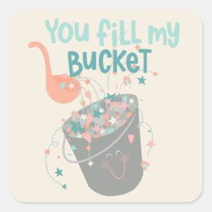 Kinder ontwerp voor cute Bucket Filler Vierkante Sticker